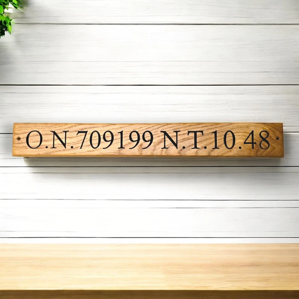 BOAT NUMBER NAME SIGN PLATE PLAQUE TRAWLER SHIP MARINE REGISTRATION CARVED OAK - Image 2 of 2