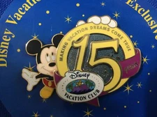 Disney Pin DVC Vacation Club Member Exclusive 15 Year Anniversary Pin 49775