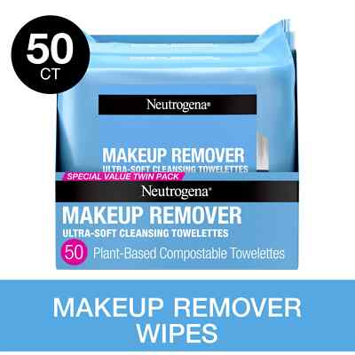 Neutrogena Makeup Remover Wipes and Face Cleansing Towelettes, 25 Count, (2 Pack