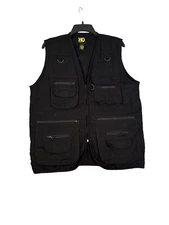 HQ Issue Tactical Zip Up Vest Mens Large Black Cotton Blend Concealed Carry M