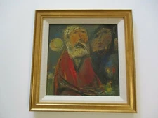 VINTAGE EXPRESSIONIST PAINTING PORTRAIT FIGURES MODERNIST ABSTRACT MYSTERY ART