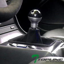 Topline For BMW MT/AT Shifter Shift Boot Gear Cover - Black Suede w/Blue Stitch