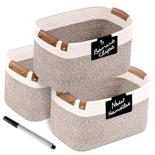 Cotton Rope Baskets for 3 PACK | Medium | 15