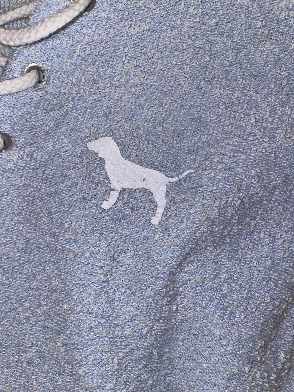 UNDERCOVER FELPA CON CAPPUCCIO IN PILE BLU VICTORIA'S SECRET "ROSA" TAGLIA M