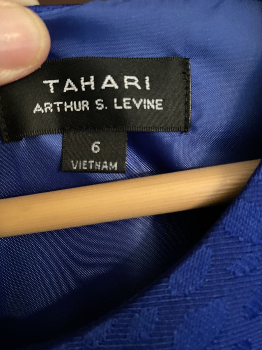 TAHARI Arthur S Levine Dress Size 6 Sheath Dress Blue Textured NWT