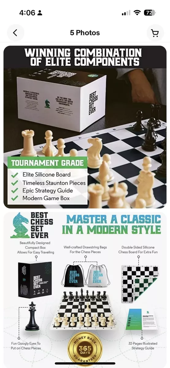  OUMODA 4 King Tournament Chess Set Foldable 20