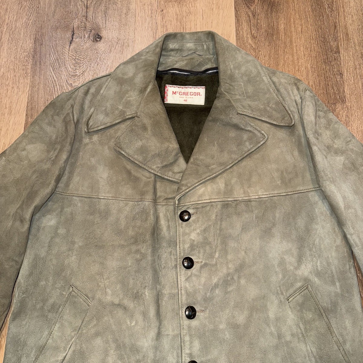 McGregor Jacket Suede Leather Leisure Pea Over Coat Vintage McGregor Jacket Suede Leather Leisure Pea Over Coat Vintage