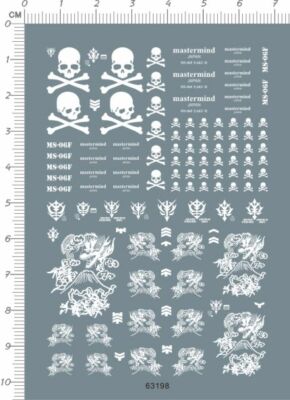 Super Detail Up 1/144 HG MS-06F ZAKU  II Cross bone GDM  Model Decal 63198