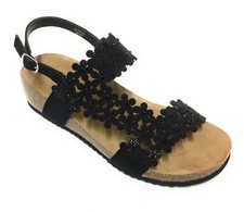 GRUNLAND SB1593 Sandalo Donna Anatomico Colore Nero. 