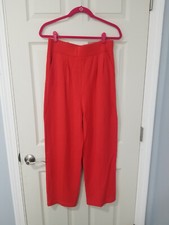 Vintage 1980s Red St John Santana Knit Pants Straight Leg Women's Size 12 USA