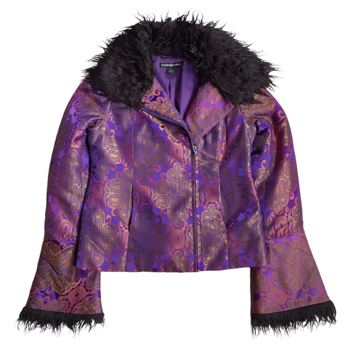 90s Vintage Vivienne Tam Shimmering Iridescent Amethyst Purple  