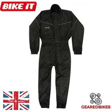 Black Waterproof Motorbike Motorcycle One Piece Full Body Rain Over Suit Bikeit