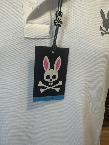 Psycho Bunny Sport XXS White polo Extra Extra Small Short Sleeve NWT $125 - Picture 2 of 4