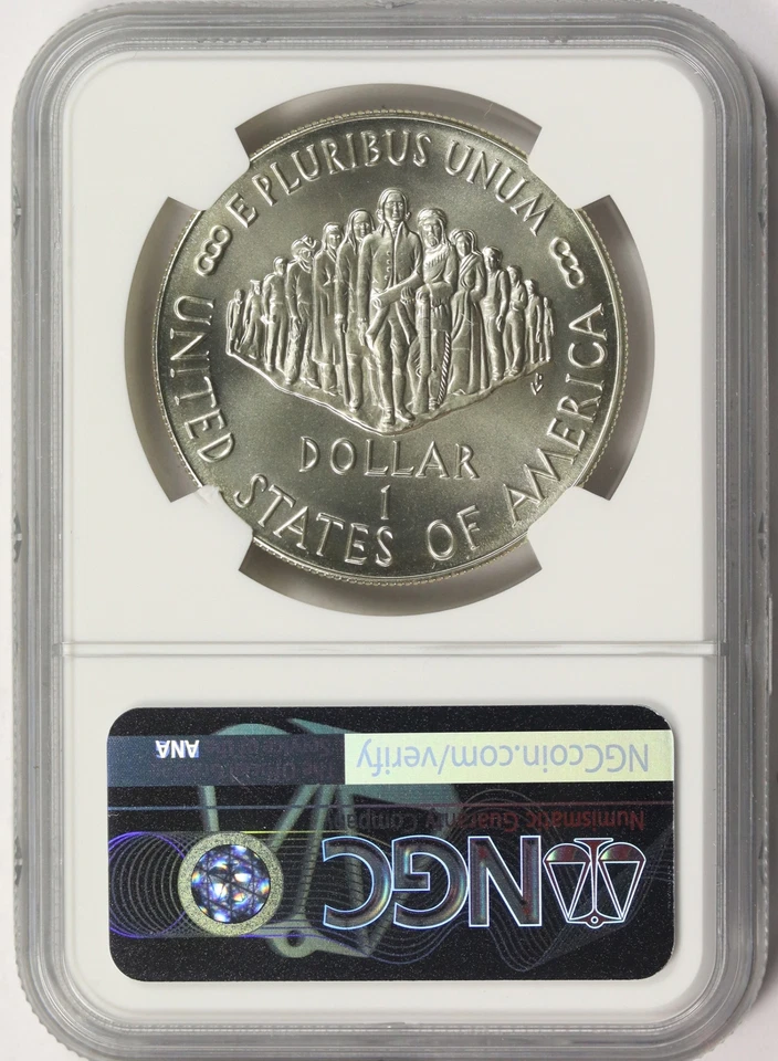 1987-P Constitution $1 Silver Dollar Commemorative NGC MS69 - Image 2 of 2