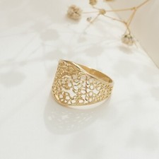 10K Real Gold Large Flower Ring