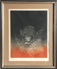 Lebadang (aka Hoi), Owl, Aquatint Etching, signed and numbered in pencil
