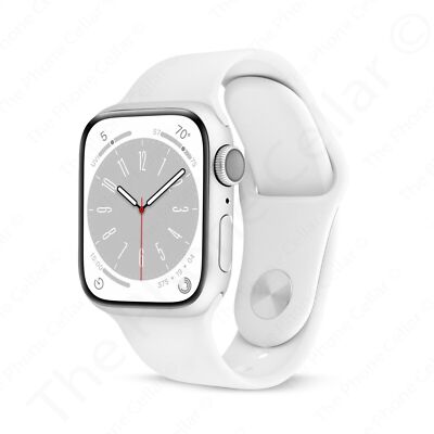 Apple Watch Series 8 GPS 41mm Silver Aluminum Case White Sport 