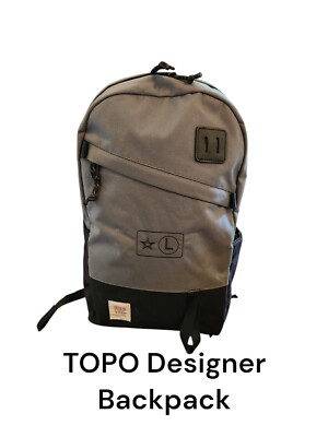 TOPO Design Backpack Daypack In Black And Grey With Neon