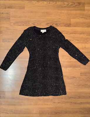 Vintage Ronni Nicole by Ouida Dress Womens 8P Black Sparkly