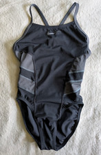NIKE One Piece Swimsuit Womens 4 / 30 Black Grey Gray Swim Suit
