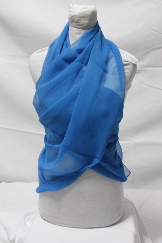 Estola Bufanda Gasa Vestido de noche AZUL AZUL NACIONAL 2 x 0.7 mt | eBay