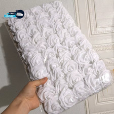 50Pcs Artificial Fake Rose PE Flower Head Wedding Party Garden Home Decor US
