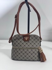 Women  s Crossbody Bag Bee Charm Tassel Geometric Print Brown Adjustable Strap