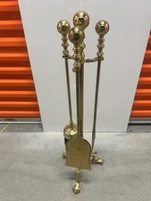 Set camino antico 3 pezzi vintage in ottone