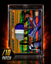 De'Aaron Fox Patch /10 Fabric of the Game Panini Totally Certified 2017
