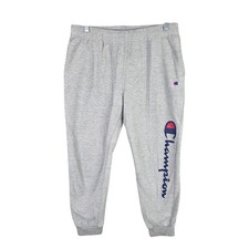 Boys Champion Gray Fleece Joggers Elastic Waist Polyester Blend Size XL