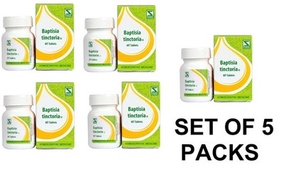 Dr. Willmar Schwabe Baptisia tinctoria 1X Homeopathic Tablets   Pack of 5 × 20 g