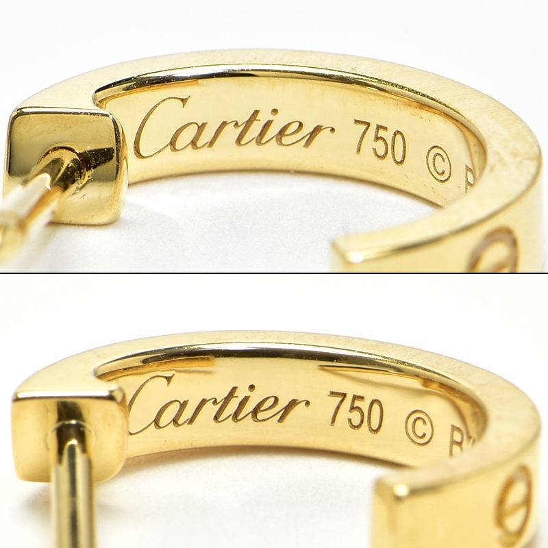 Cartier Love Hoop Earring Piercing type 750YG P0056565 | eBay