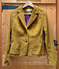 Boden Corduroy Blazer Mustard Brown Needlecord Jacket - Size 12R