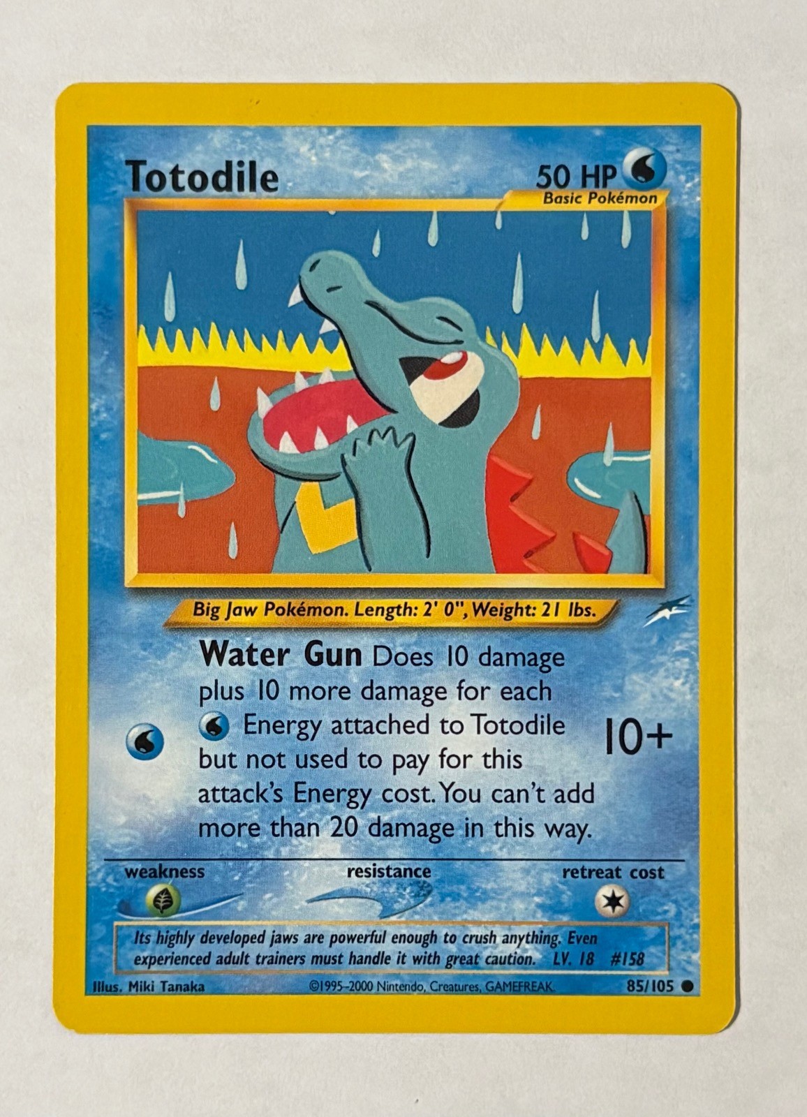 Totodile 85/105 Common Neo Destiny Pokemon Unlimited Moderately Played