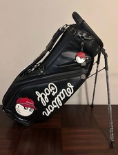 Malbon Authentic Golf Stand Bag 5 Way Black Carbon Fiber RARE NEW