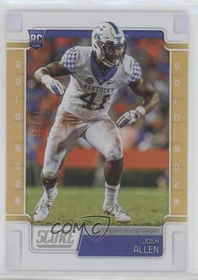 2019 Score Rookies Gold Zone /50 Josh Hines-Allen Josh Allen #364 Rookie RC 6s2