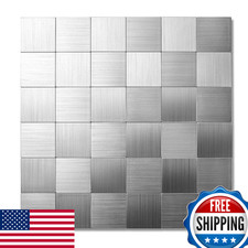 Yipscazo 20 Sheet Peel And Stick Backsplash Mosaic Tiles Stainless Steel Metal
