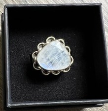 genuine moonstone .925 Solid sterling silver ring size 6 Handmade