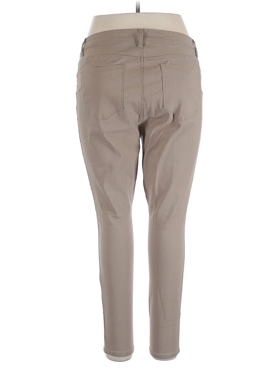 Elite Jeans Women Brown Khakis 2X Plus View 2