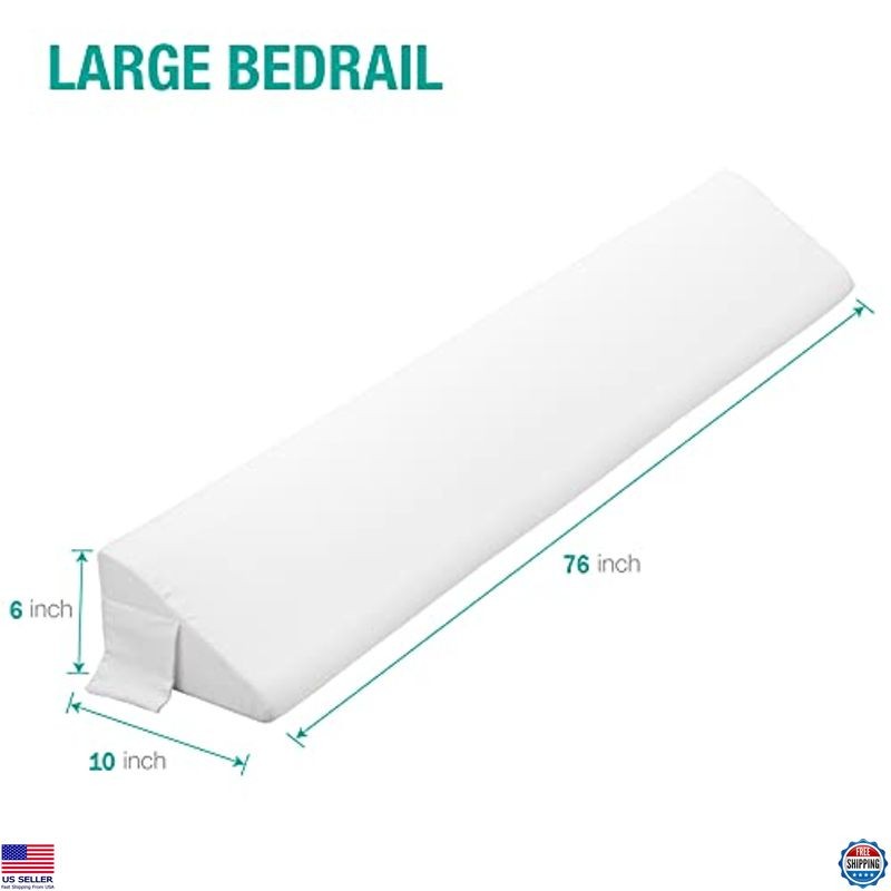 Vekkia King Bed Wedge Pillow - 76"x10"x6" White Gap Filler for Headboard Gaps