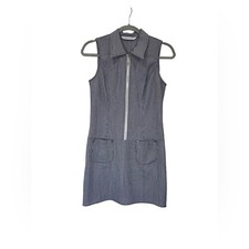 Jonathan Martin vintage gingham Zip-Front Mini Dress size small