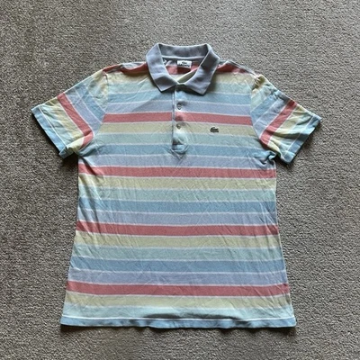 LACOSTE Herren Poloshirt Polohemd Gr L Polo T Shirt Logo Retro 90er 12715 Bunt - Bild 1 von 4