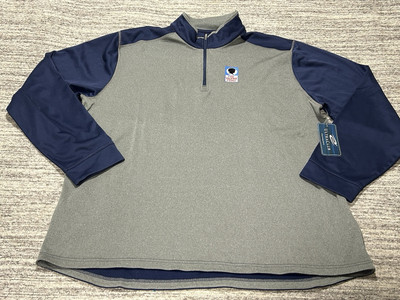 Ultraclub Jacket Adult 2XL XXL Gray Cool Dry 1/4 Zip Micro Fleece NWT NEW