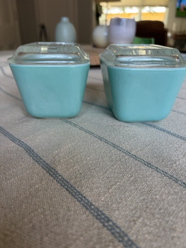 Pyrex Vintage Refrigerator Dishes, Set of Two, Early American