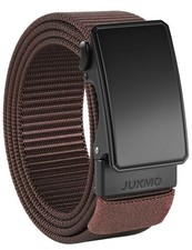 JUKMO Men's 1.5" Nylon Ratchet Belt, Adjustable Tactical Web Belt, Coffee, M