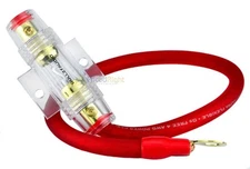 AGU Fuse Holder 4 ga 8 Gauge Power Wire Lead Cable 40 AMP Car Audio BKAGU4R BK4R