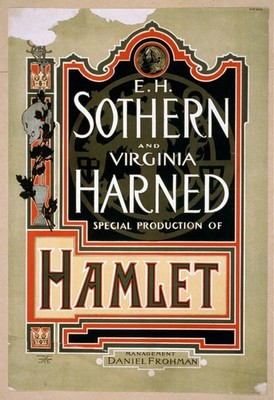 Photo:E.H. Sothern Virginia Harned Hamlet special production c1900 poster