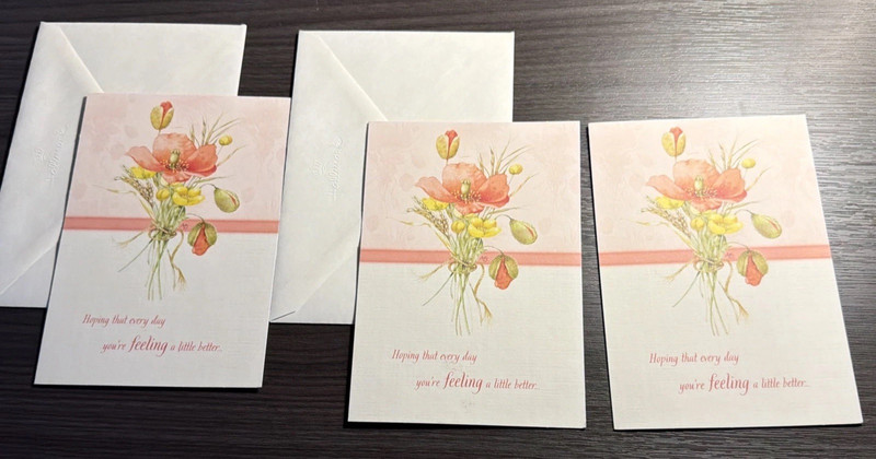 3 New Vintage Natures Sketchbook Marjolein Bastin Hallmark Get Well Cards