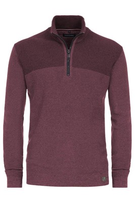 Casa Moda Casual Fit Half Zip Sweater Pullover Burgundy