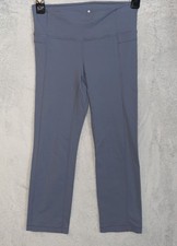 Women  s Athleta Cropped Leggings Gray Size Small With Pockets Style 983309 GUC